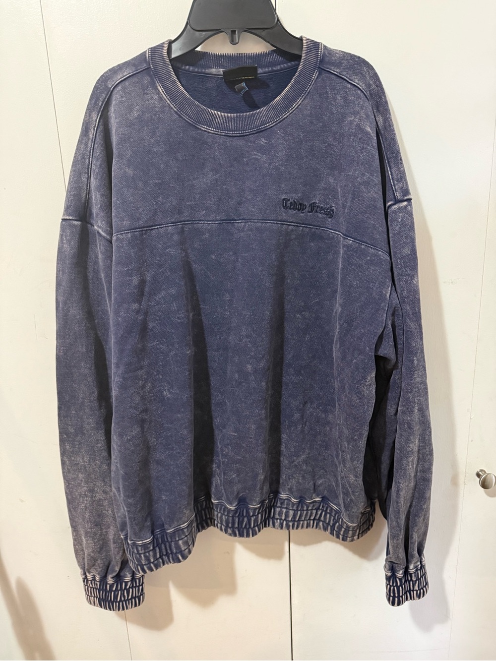 Vintage-Style Teddy Fresh Washed Blue Men's Sweatshirt
